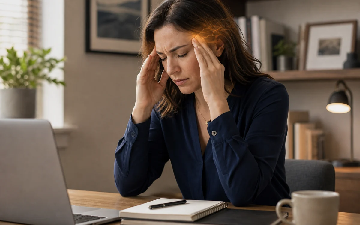 Stressed worker at desk, representing psychological injury claim evidence in NSW.