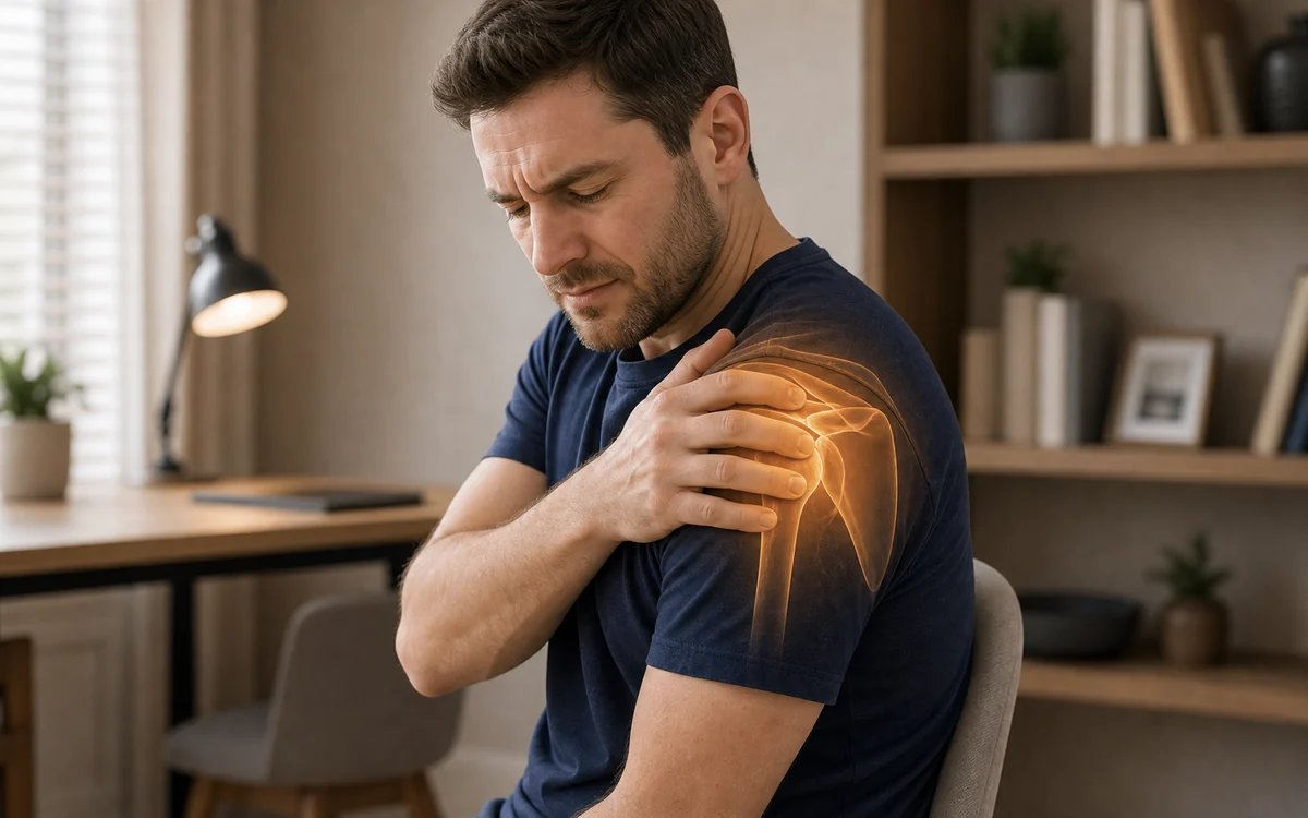 Person holding shoulder, representing a shoulder injury claim in NSW.